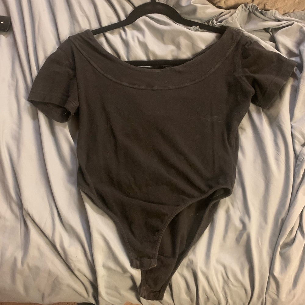Vintage off the shoulder black body suit